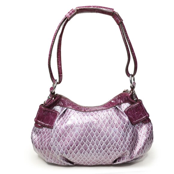 Vintage Y2K Guess Purple Croco Embossed Shoulder Bag Handbag Faux Leather Retro - Picture 4 of 14